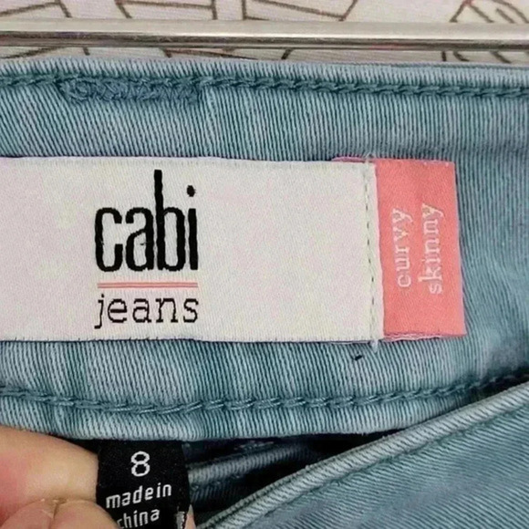 Cabi Womens Curvy Skinny Jeans Size 8 Teal Blue‎ Pants - Picture 3 of 6